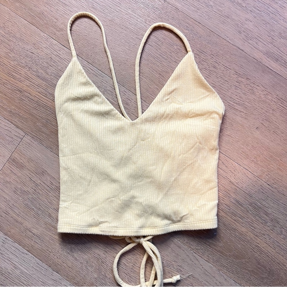 Garage yellow ribbed tank - small
